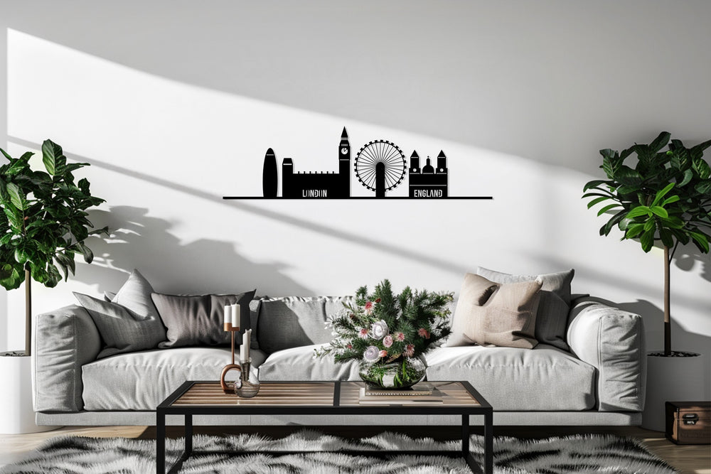 London city line metal wall hanging