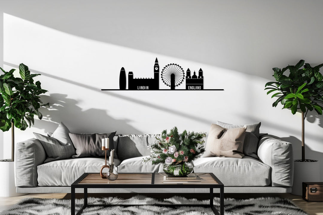 London city line metal wall hanging