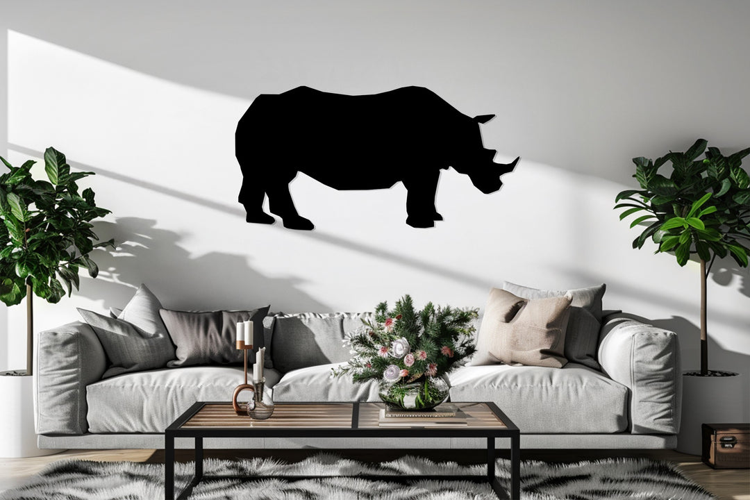 Modern rhino artwork for rustic and contemporary homes