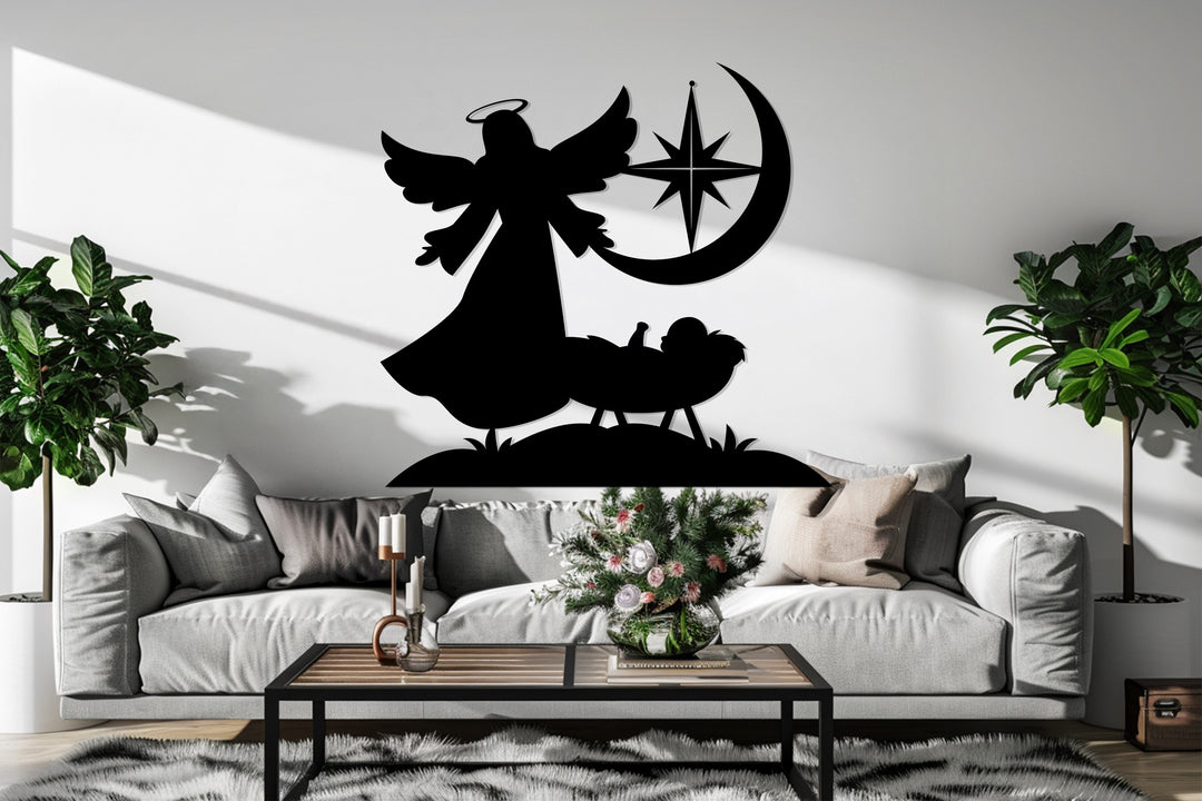 بركة الملاك الحارس - مشهد الميلاد فن جداري معدني