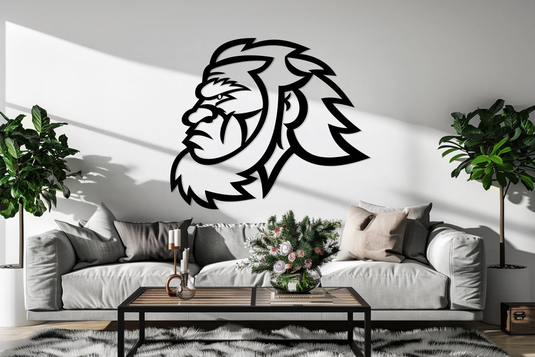 Powerful lion face metal wall art