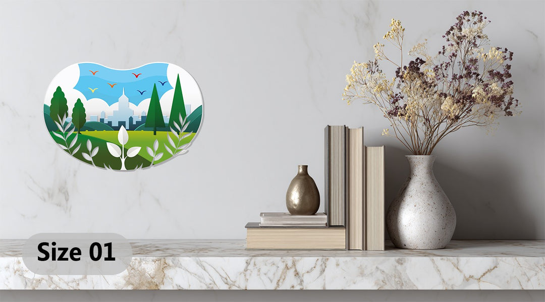 Urban Serenity – Modern Nature Landscape Metal Wall Art