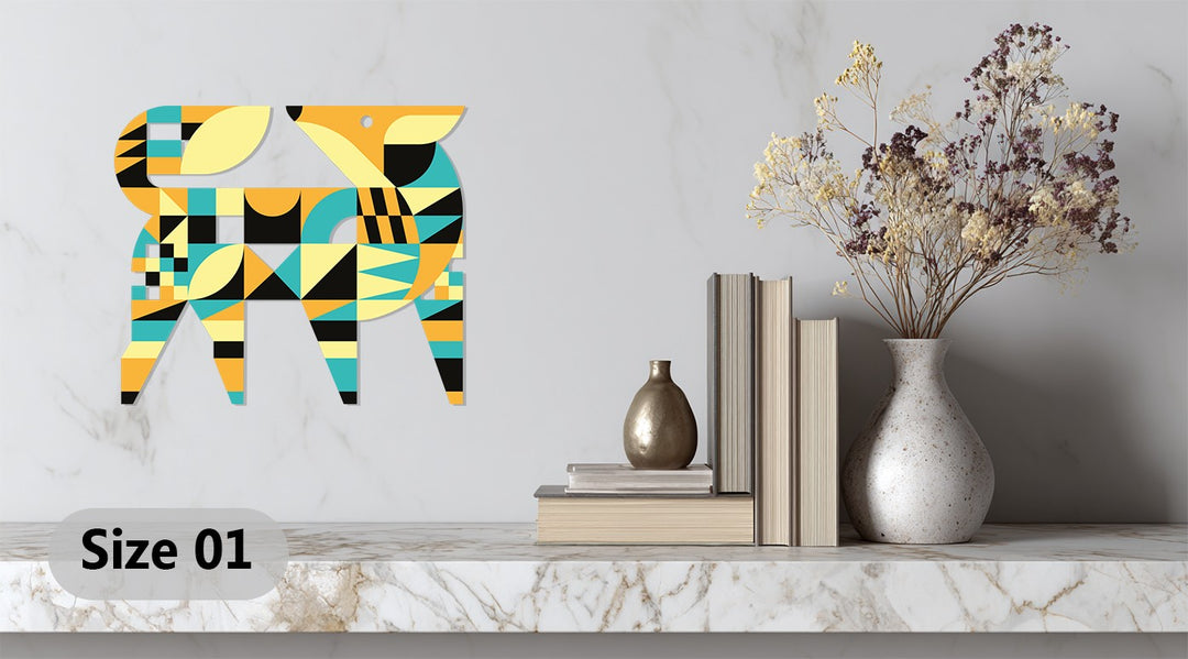 Geometric Fox Metal Wall Art – Colorful Modern Animal Home Decor