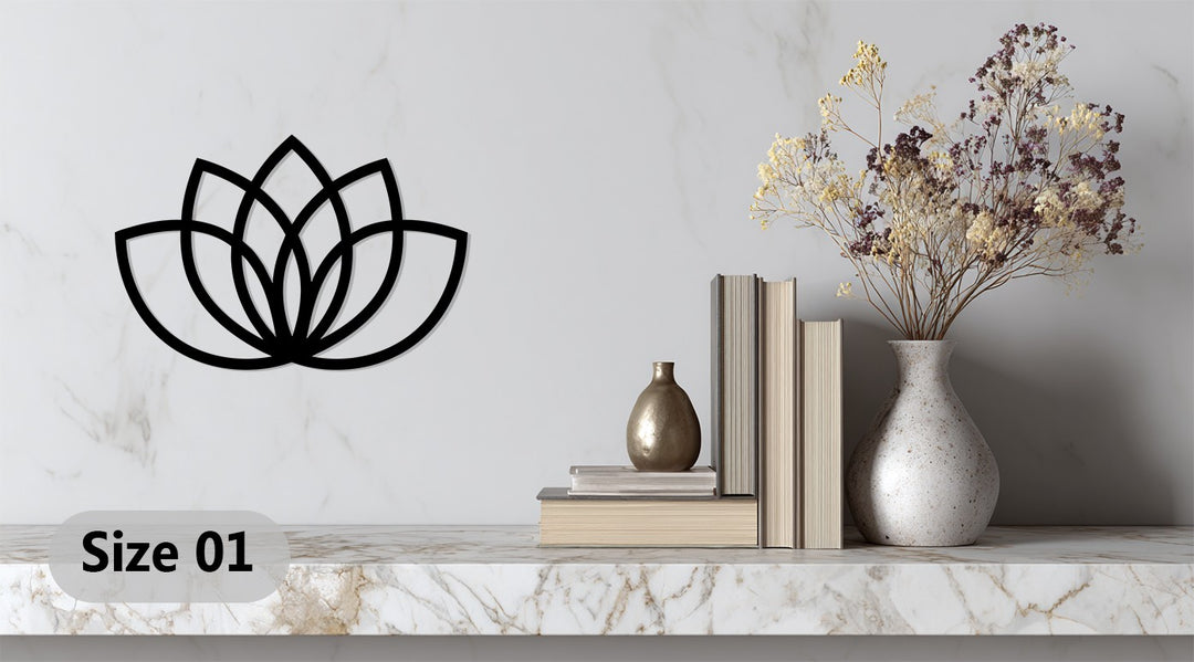 Serene Lotus – Minimalist Metal Wall Art