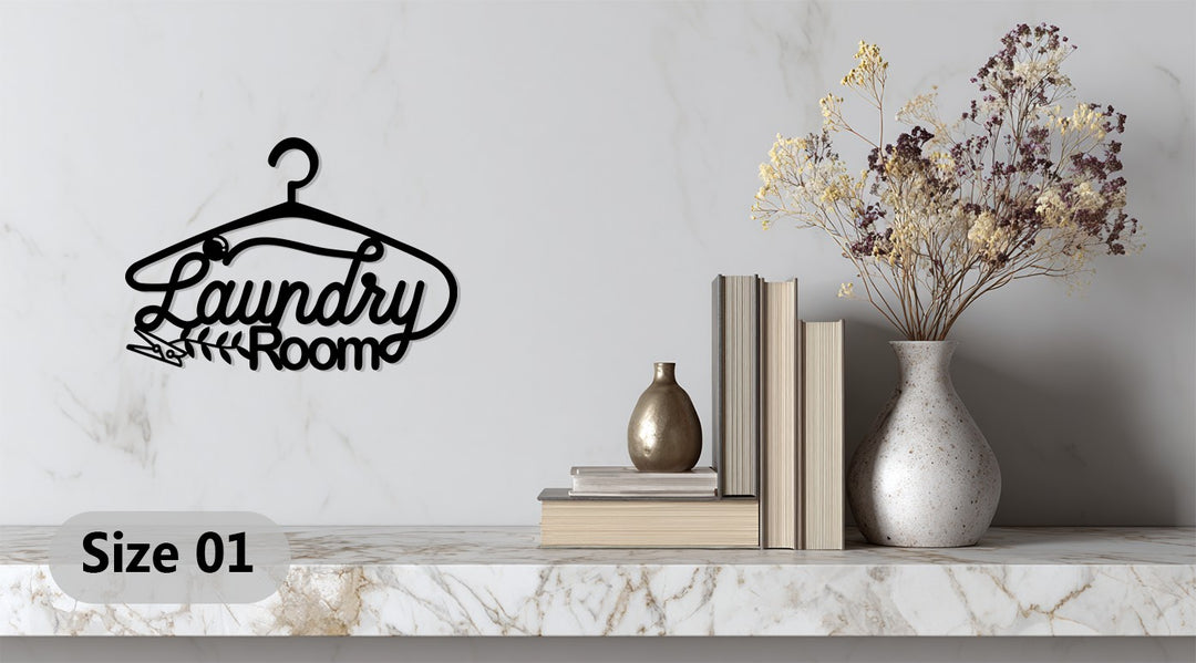 Laundry Room Metal Wall Art – Red Hanger Design