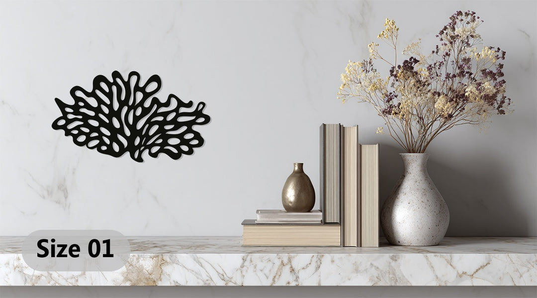 Coral Reef Silhouette – Modern Ocean Inspired Metal Wall Art