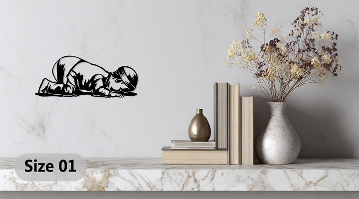 Muslim child prayer metal art