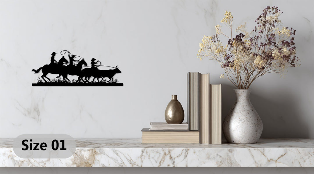 Western Cowboy Silhouette – Horse & Rodeo Metal Wall Art