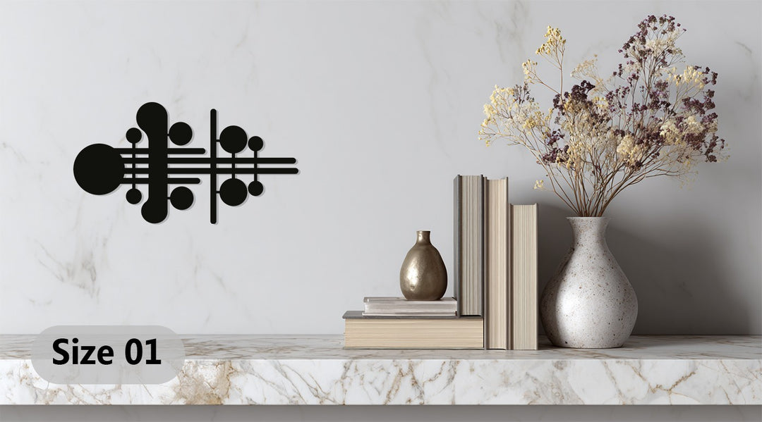 Geometric Harmony – Abstract Circles & Lines Metal Wall Art
