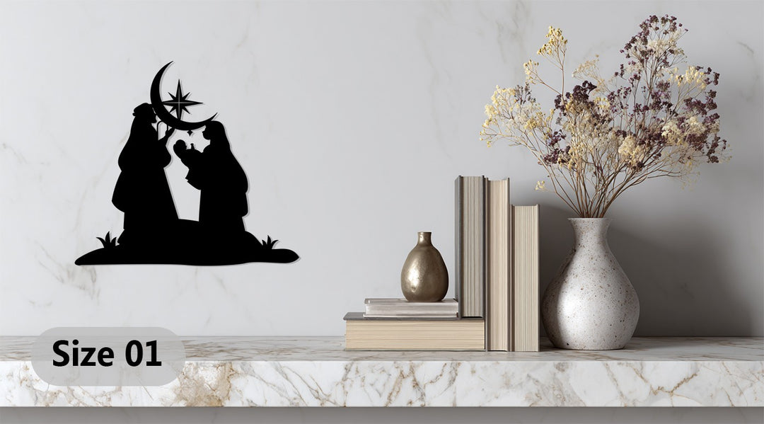 ترنيمة ليلة الميلاد - مشهد الميلاد فن جداري معدني