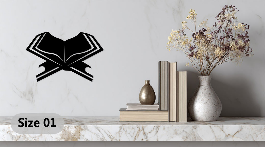 Open holy book metal wall decor