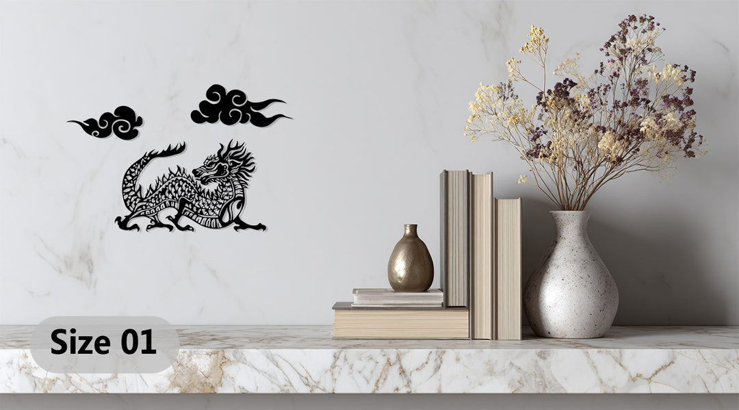 Oriental Red Dragon Metal Wall Art – Mythical Asian Décor