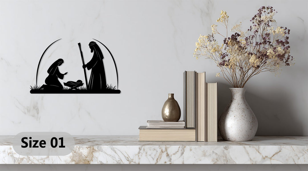 Nativity Scene – Holy Family Metal Wall Art