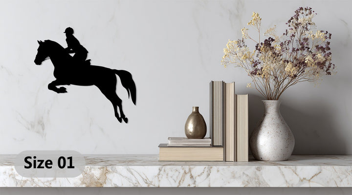 Horseback rider jumping wall decor