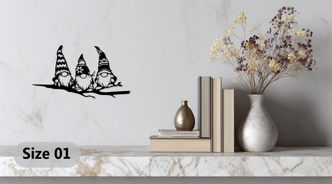 ثلاثي غريب الأطوار – قزم إسكندنافي فن جداري معدني