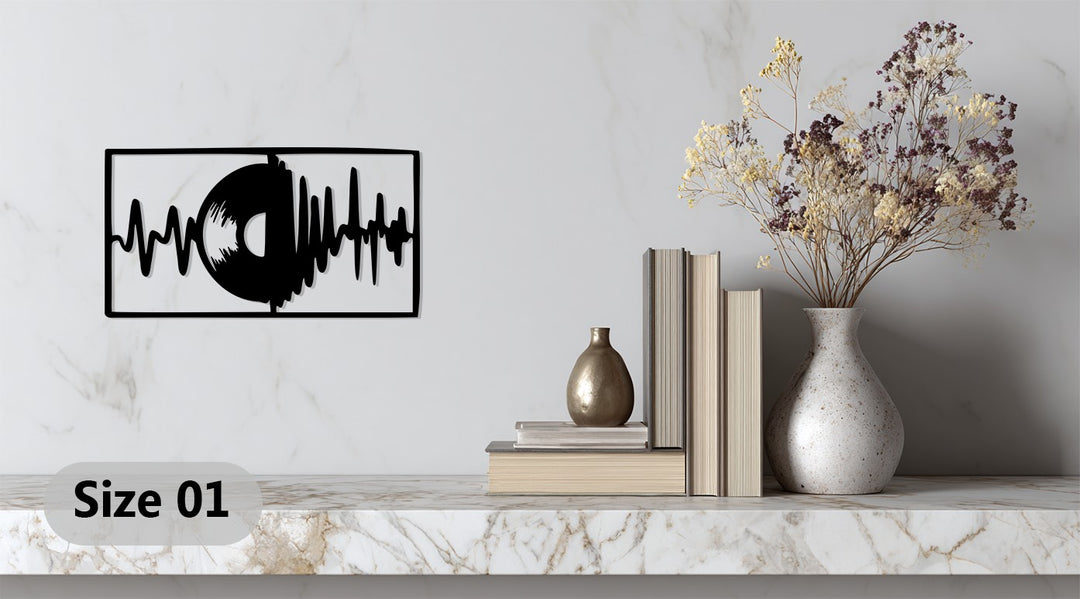 Vinyl Soundwave Metal Wall Art – Modern Music-Inspired Home Decor