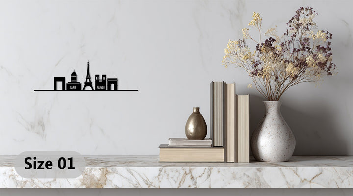Paris skyline metal wall hanging modern style