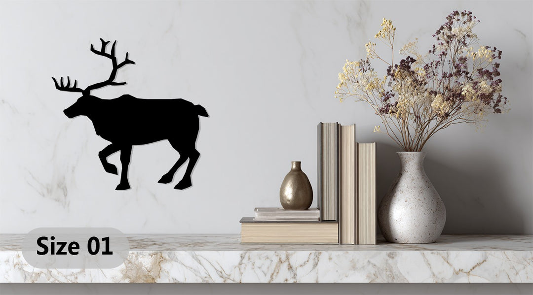 Majestic Deer Silhouette – Nature Inspired Metal Wall Art