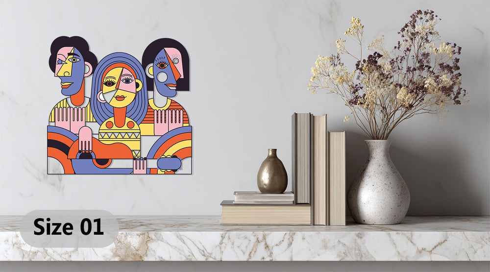 Modern geometric musician design wall decor