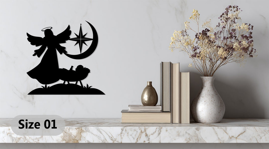 بركة الملاك الحارس - مشهد الميلاد فن جداري معدني