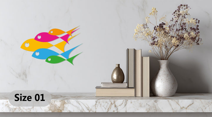 Colorful aquatic theme metal home decoration