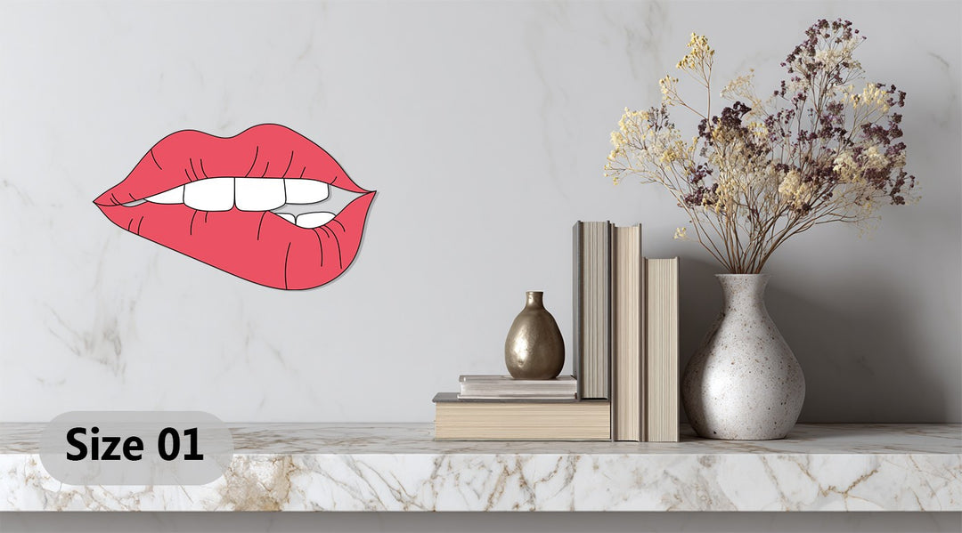 Red Lips Metal Wall Art – Modern Sensual Pop Art Home Decor
