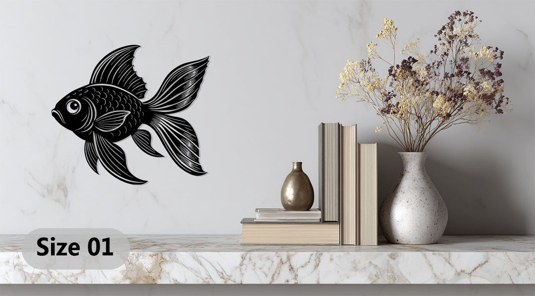 Elegant Fish Silhouette – Ocean Inspired Metal Wall Art