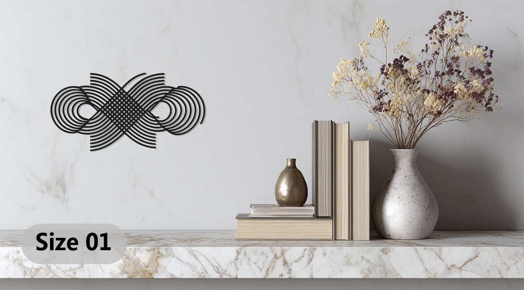 Geometric Infinity Metal Wall Art – Modern Black Abstract Design