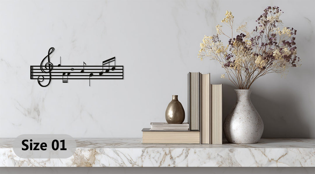 Musical Staff Notes – Classic Metal Wall Art