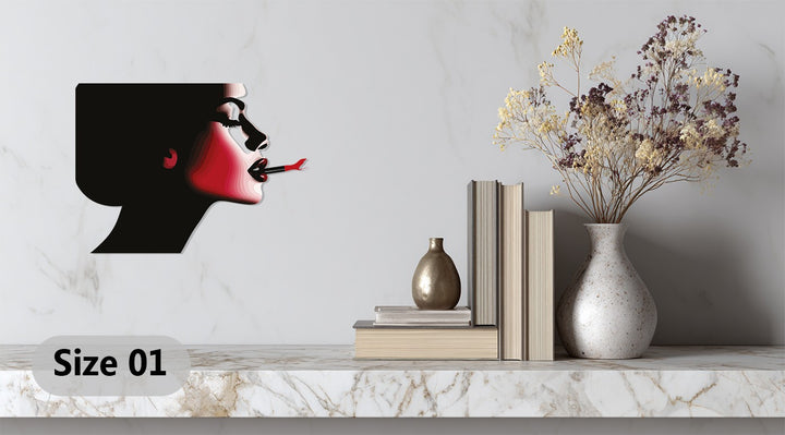 Modern feminine profile metal artwork for bold interiors