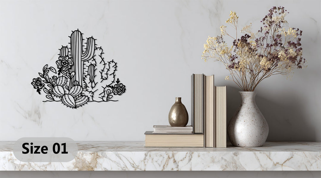 Desert Bloom – Cactus Garden Metal Wall Art