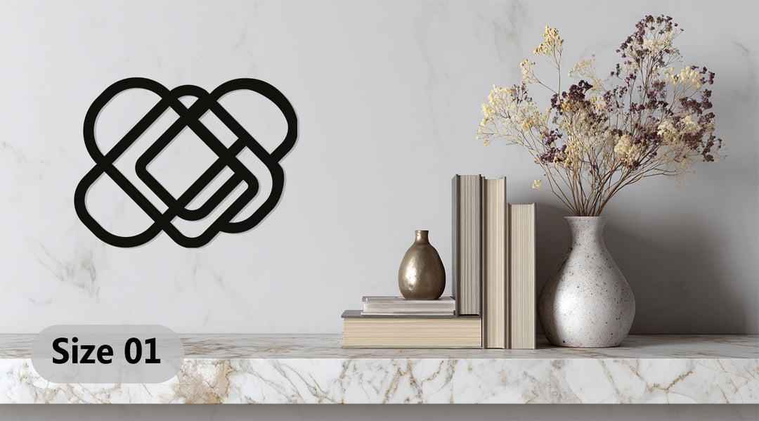 Interwoven Geometry – Minimalist Metal Wall Art