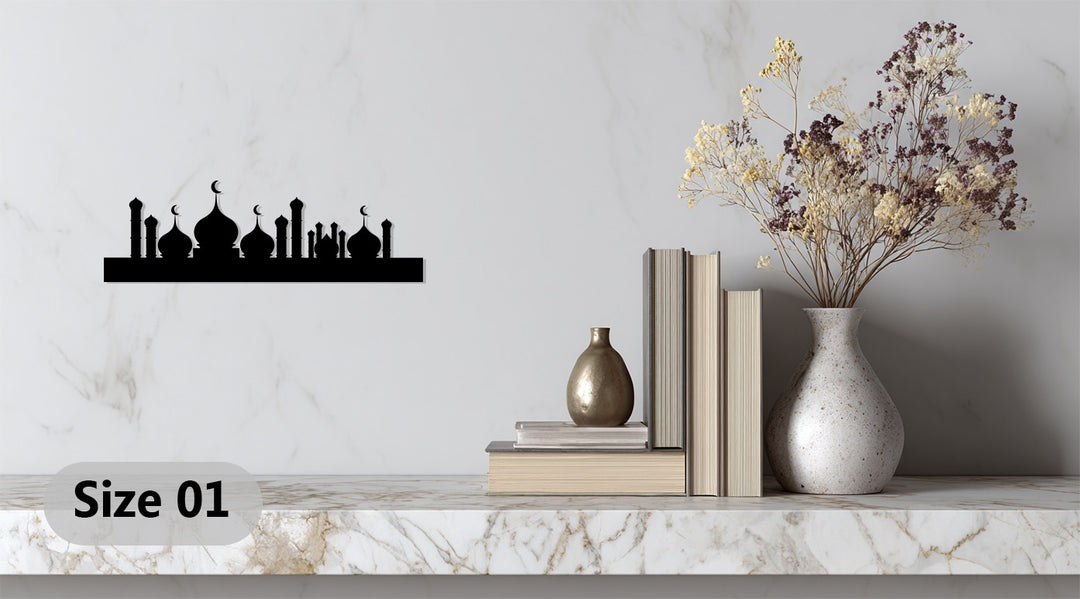 Minimal Islamic mosque silhouette decor