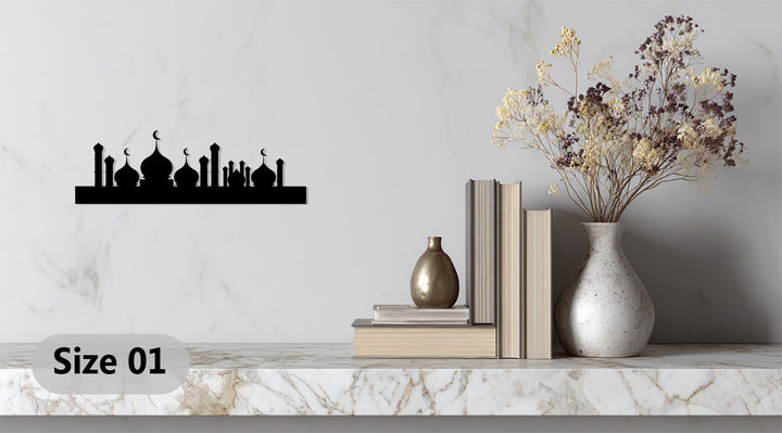 Minimal Islamic mosque silhouette decor