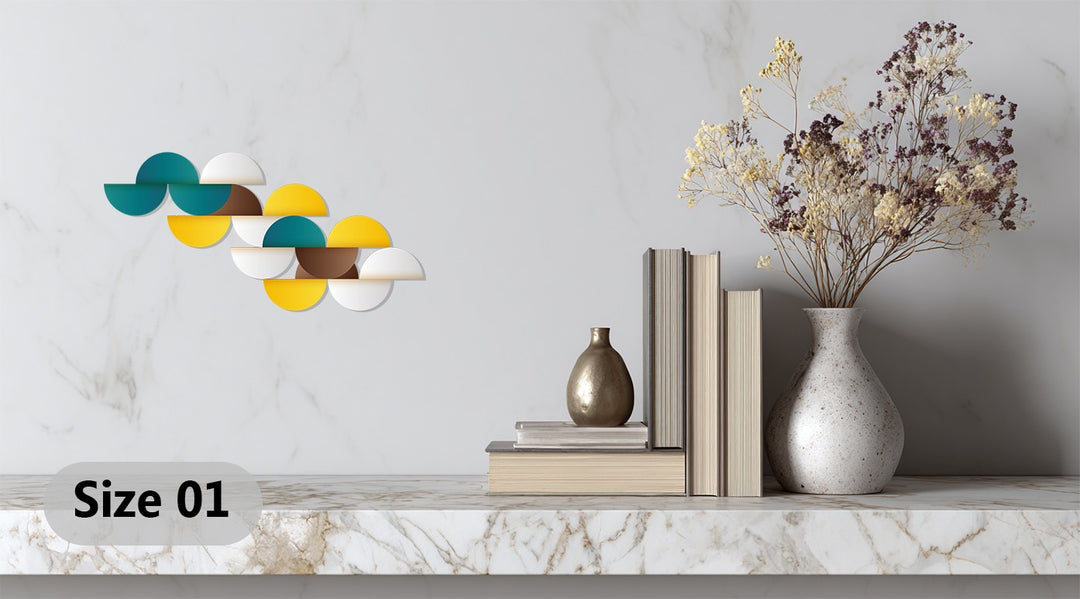 Modern Geometric Circles Metal Wall Art – Abstract Minimalist Home Decor