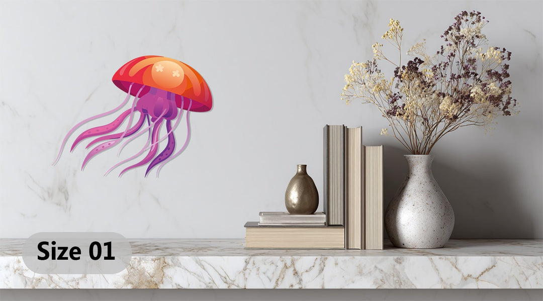 Vibrant Jellyfish Metal Wall Art – Colorful Ocean-Inspired Home Decor