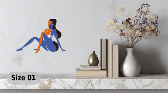 Modern minimalist female figure metal wall decor for bedrooms