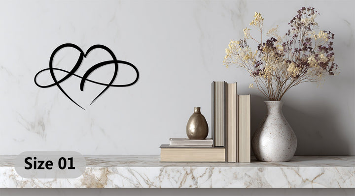 Minimalist heart metal wall art