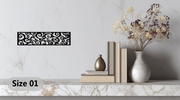 Laser-cut scroll design metal artwork for home wall decoration