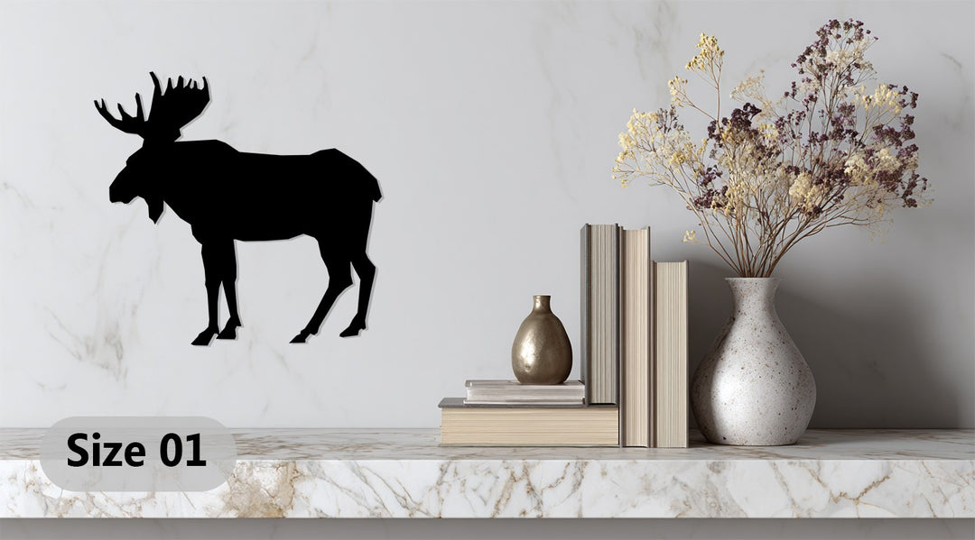 Moose Silhouette – Rustic Wilderness Metal Wall Art