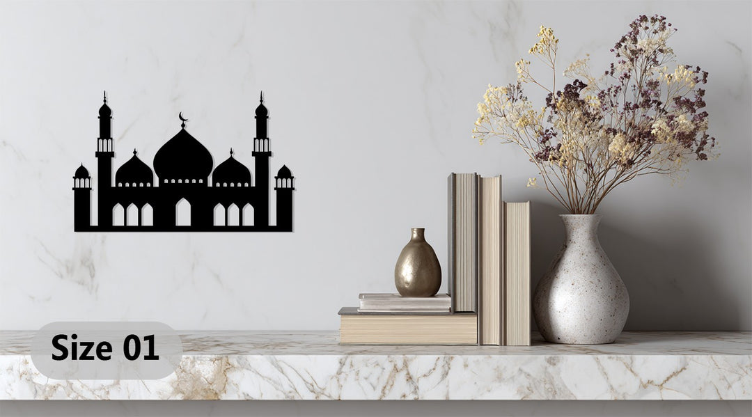 Black Islamic architecture wall art