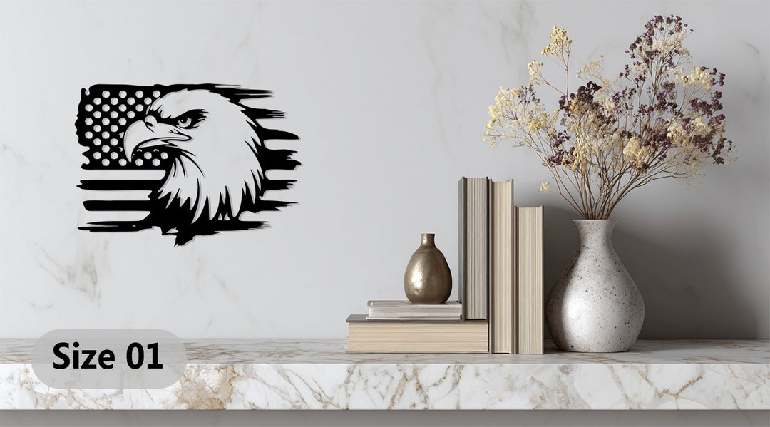 American Eagle Flag – Patriotic Metal Wall Art