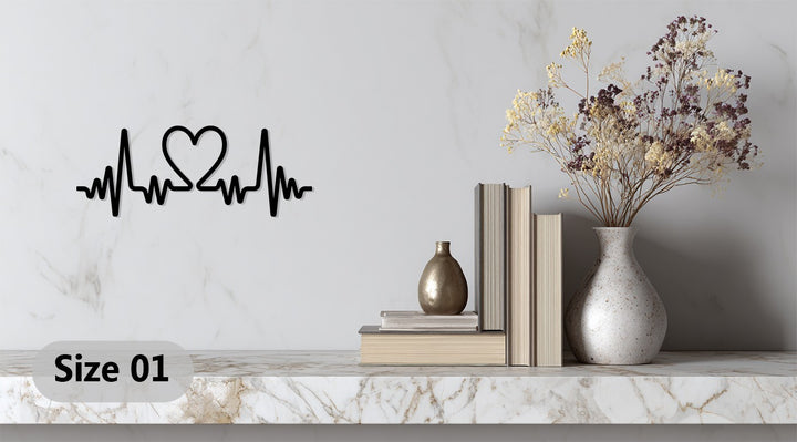 Love pulse metal wall decoration