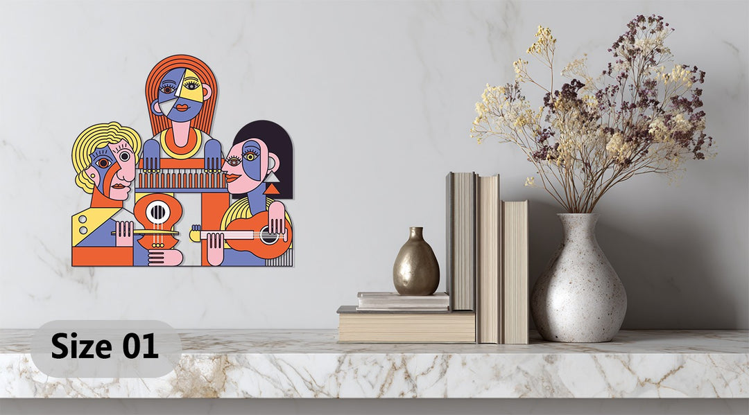 Rhythms of Abstraction – Cubist Musicians Ensemble Metal Wall Art