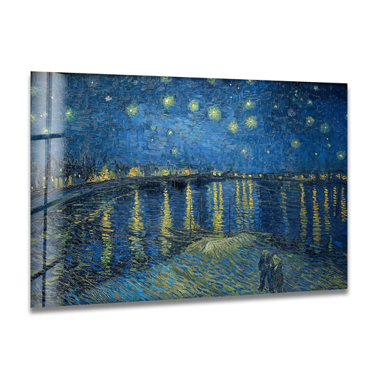Van Gogh Starry Night Over the Rhône Glass Wall Art