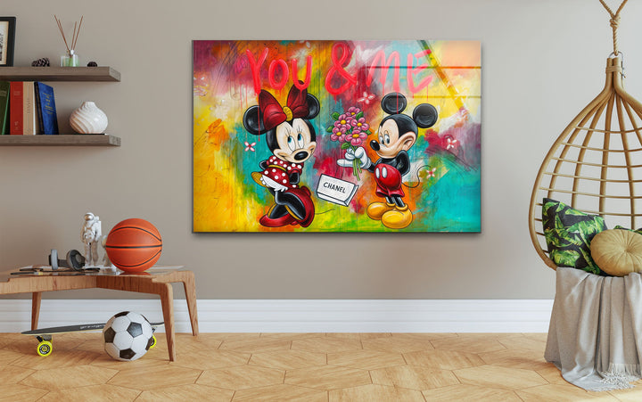 You & Me Mickey Mouse Glass Wall Art art glass wall art, glass wall art pictures
