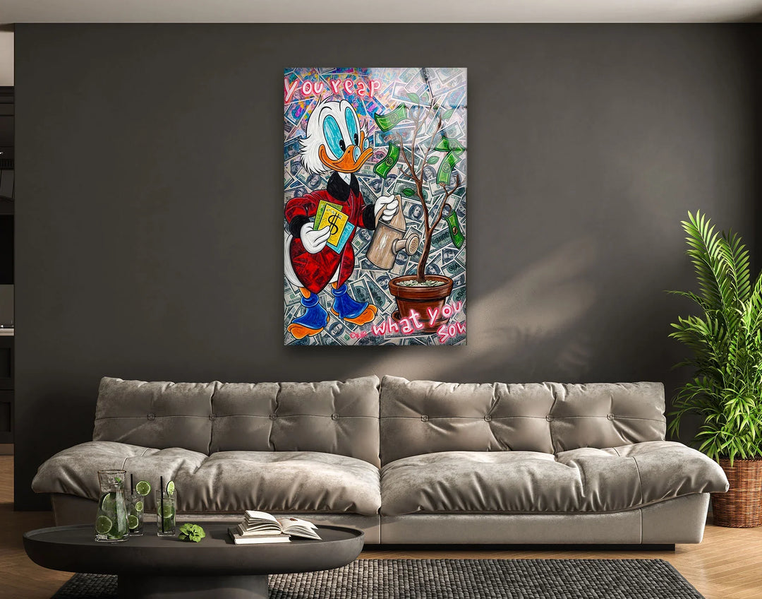 money tree framed picture Motivational Pop Art Glass Wall Art – Money Tree Design – MyPhotoStation