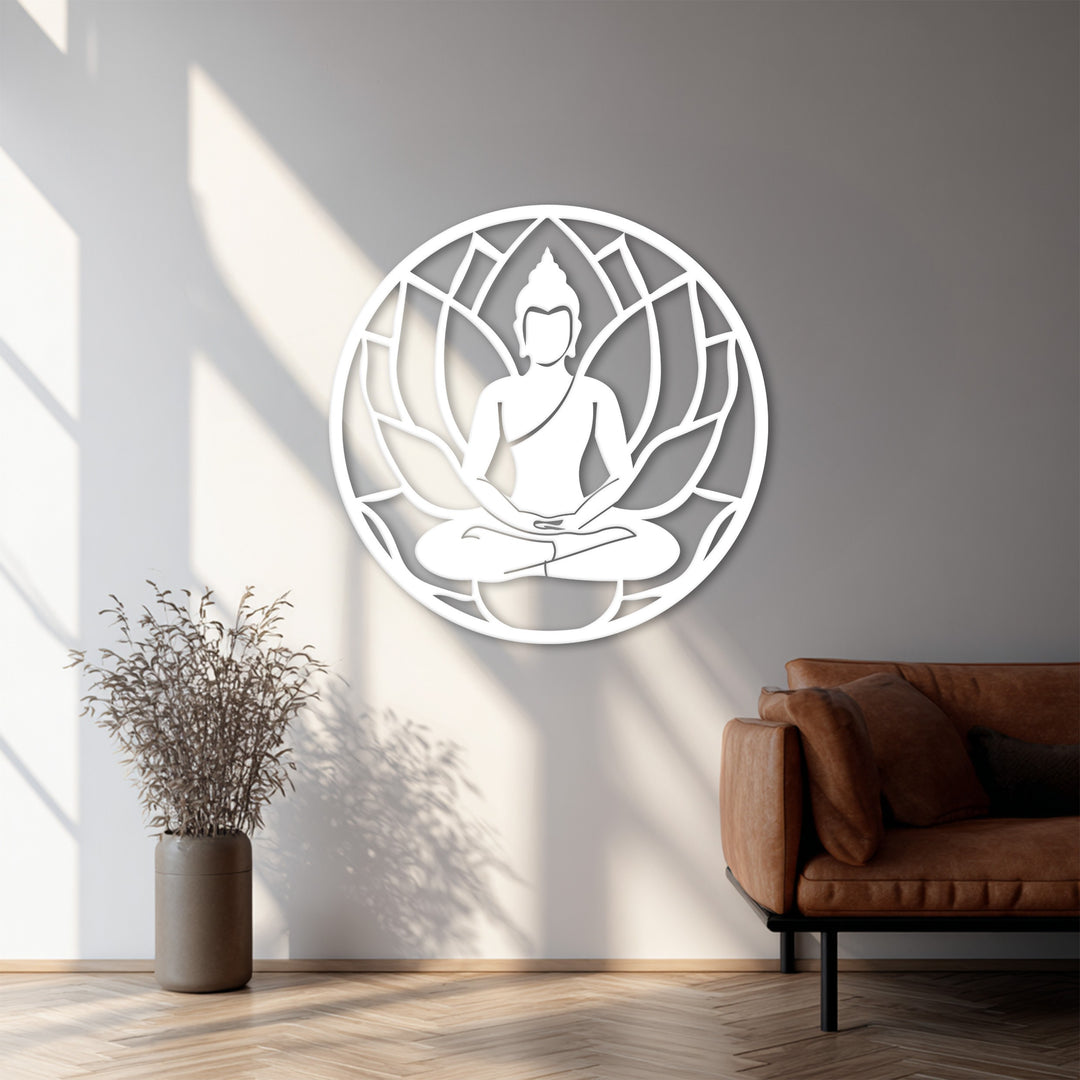 Lotus Buddha Metal Wall Art – Tranquil Spiritual Design