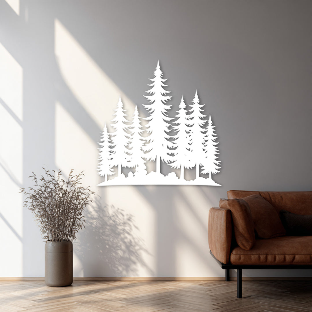 Pine Forest Metal Wall Art – Nature Inspired Home Décor