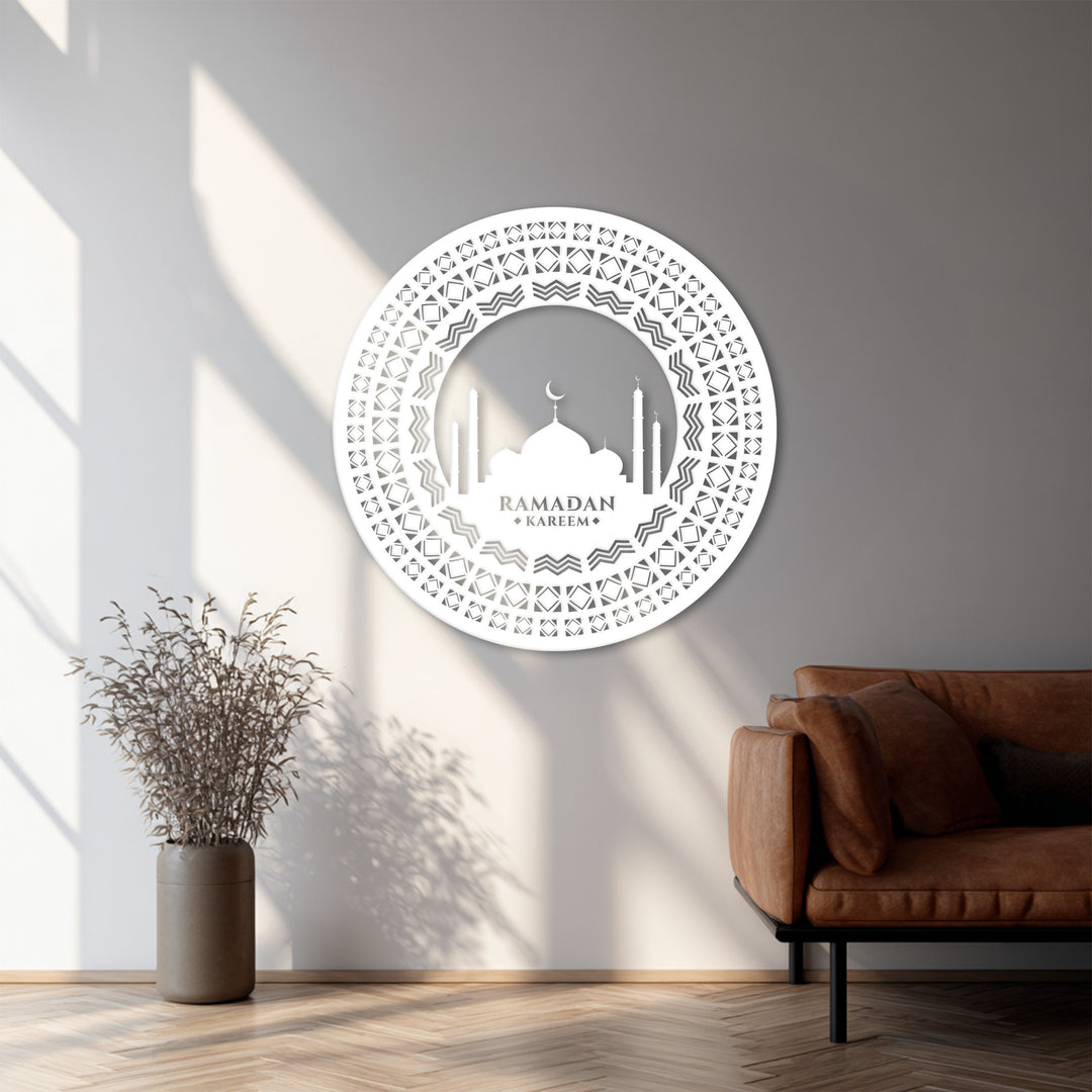 Black round Ramadan metal wall decor